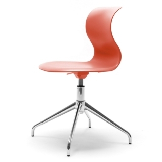 Flötotto PRO CHAIR Vierstern-Aluminiumgestell-korallrot / aluminium-poliert