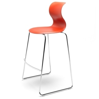 Flötotto PRO CHAIR Gleitkufengestell High - korallrot / chrom