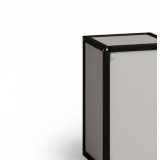 Flötotto Container mit Doppeltür, H148 B113 T60 - schwarz-lichtgrau
