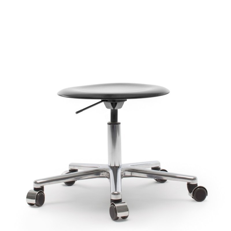 Flötotto PRO STOOL Drehhocker - Graphitschwarz - Aluminium-poliert