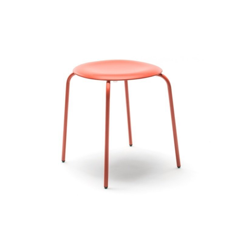 Flötotto PRO STOOL Vierbeingestell Niedrig - Korallrot