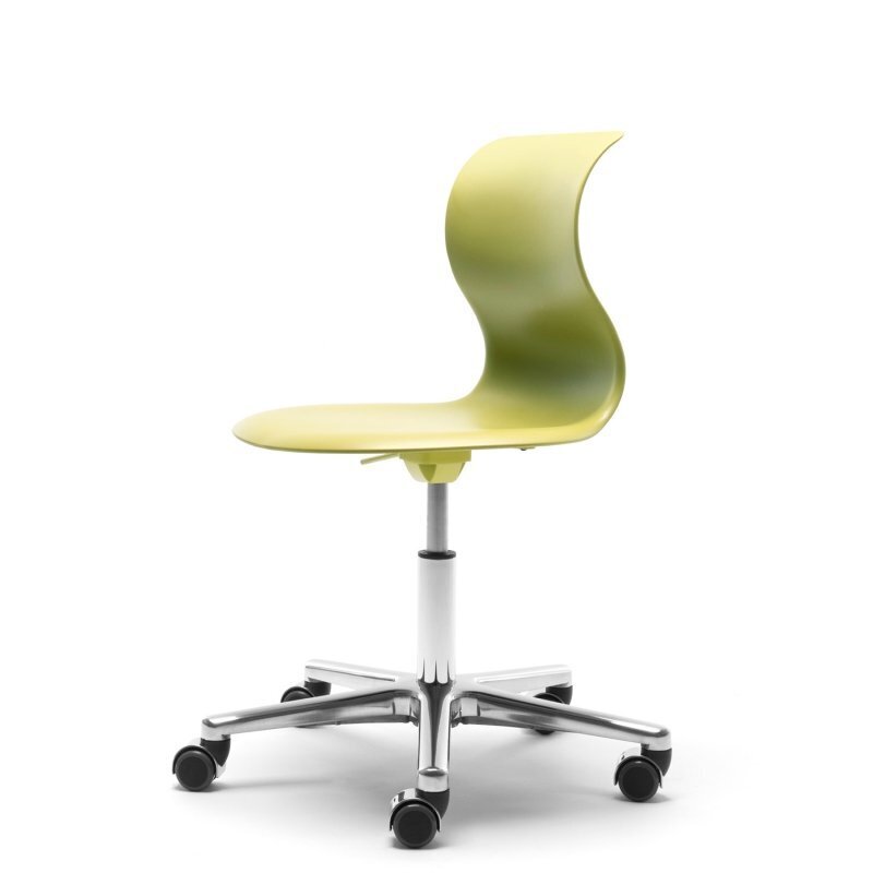 Flötotto PRO CHAIR Drehstuhl, Grösse 5 - Kiwigruen - aluminium-poliert