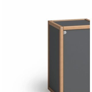 Flötotto Doppelbett mit Kopfteil, H74 B167 T210 - Buche / Anthrazit