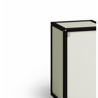 Flötotto Doppelbett mit Kopfteil, H74 B167 T210 - Schwarz / Weiss