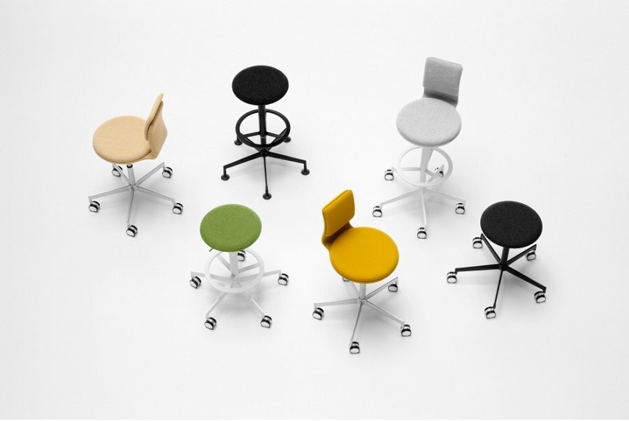 Lapalma Lab S70 Hocker Schwarz Mit Rückenlehne 