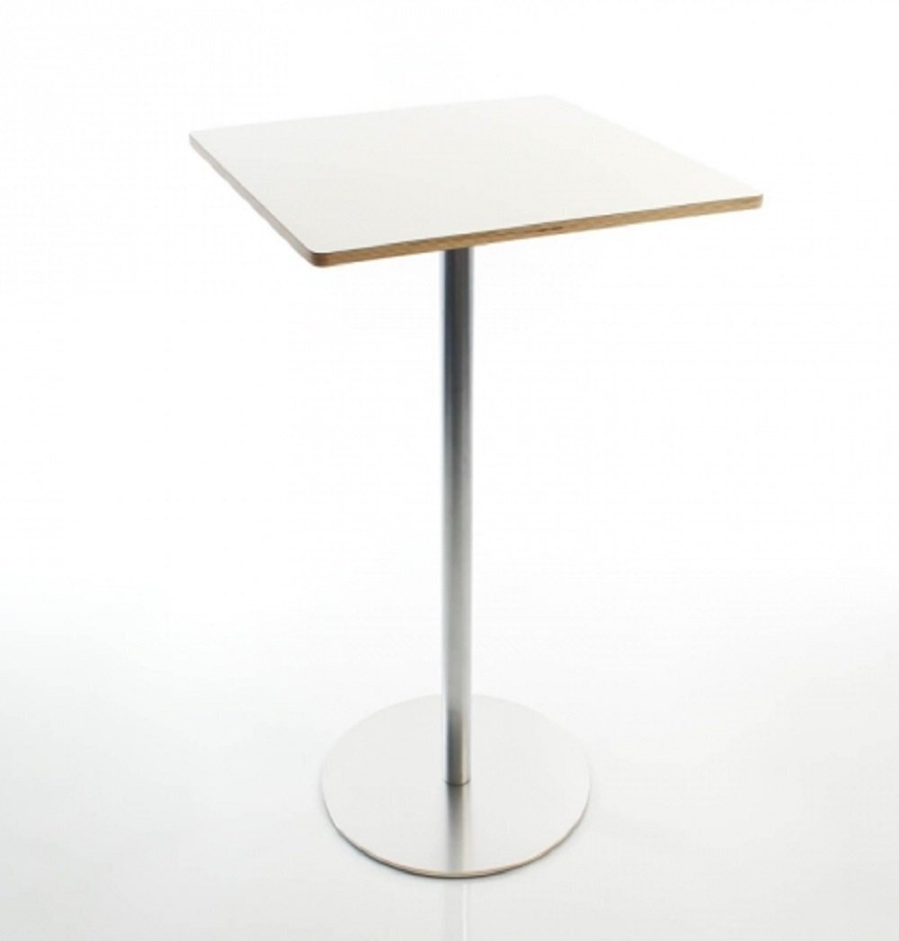 Lapalma Brio Fix 110 Tisch - 60 x 60 cm - HPL Fenix® Weiss -  Edelstahl