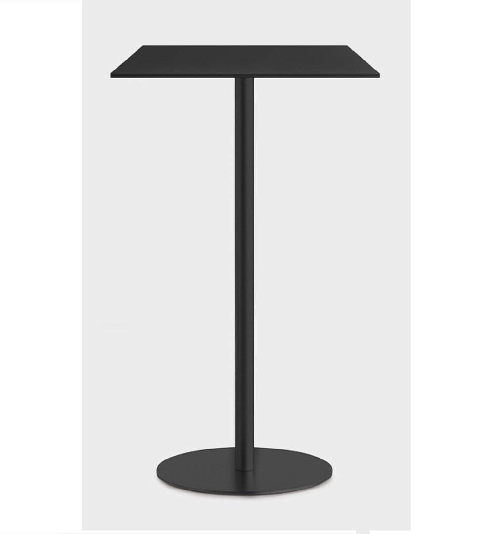 Lapalma Brio Fix 110 Tisch - 60 x 60 cm - HPL Fenix® Schwarz - Schwarz Lackiert