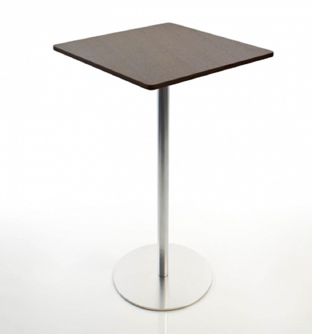 Lapalma Brio Fix 110 Tisch - 60 x 60 cm - Eiche Dunkel Nussbaum Gebeizt - Edelstahl
