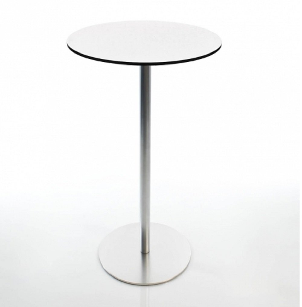 Lapalma Brio Fix 110 Tisch - Ø 60 cm - Laminat Weiß 0,9 - Edelstahl