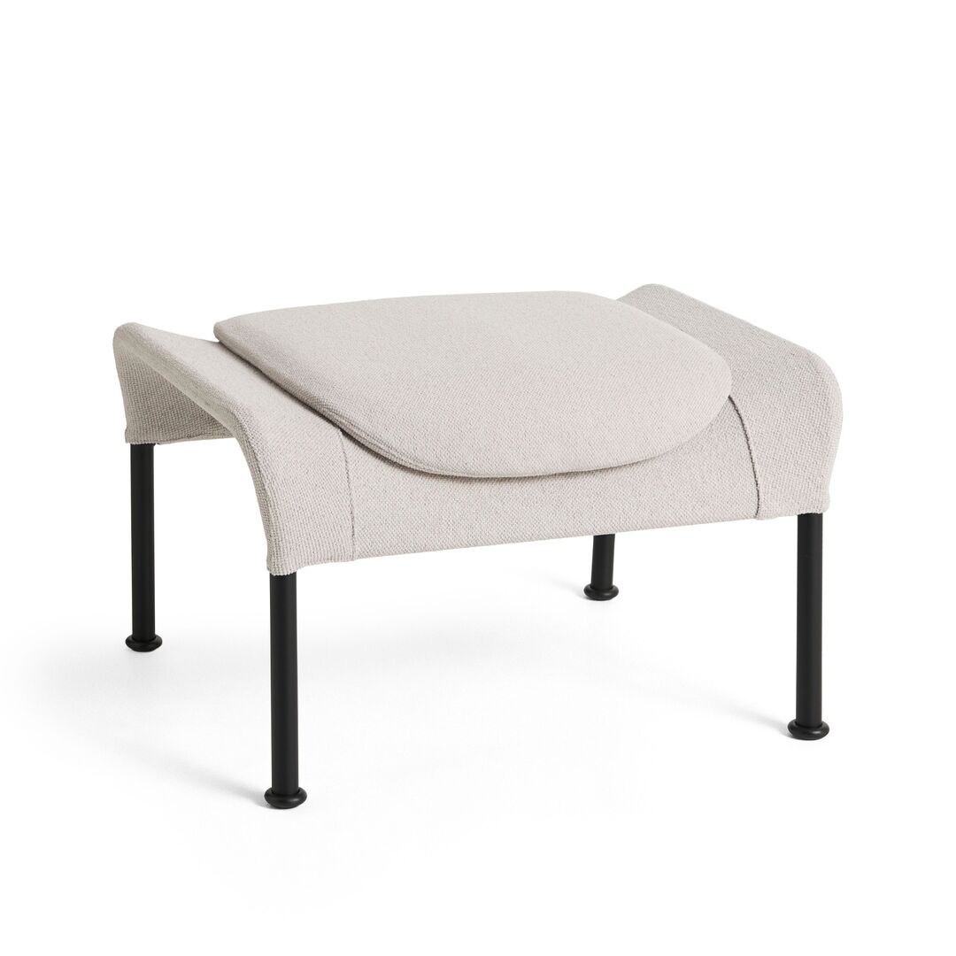 HAY Hay O2 Ottoman Filzgleiter, Stahl pulverbeschichtet schwarz, Lift - Soft Light Grey