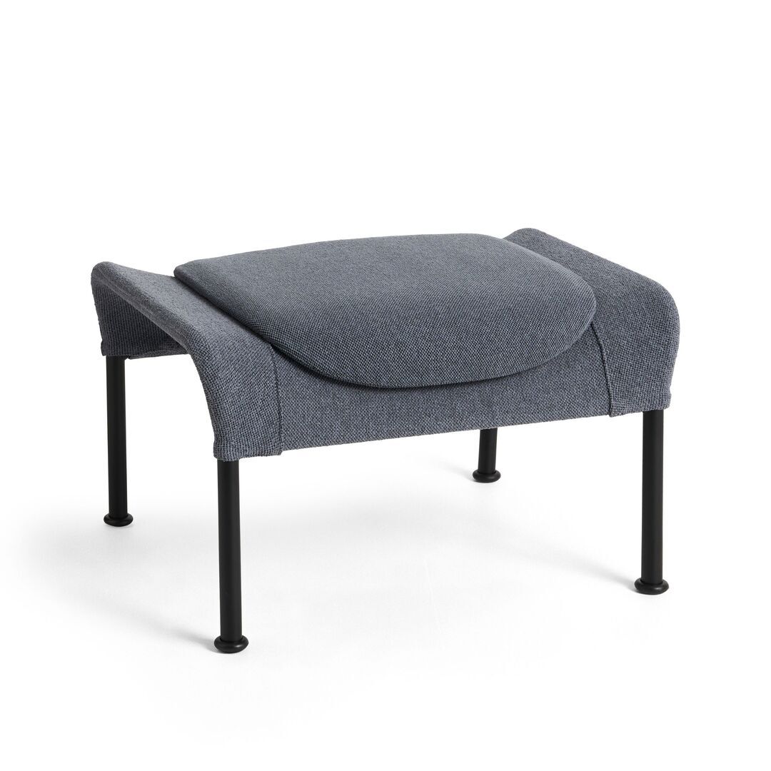 HAY Hay O2 Ottoman Filzgleiter, Stahl pulverbeschichtet schwarz, Lift - Soft Grey
