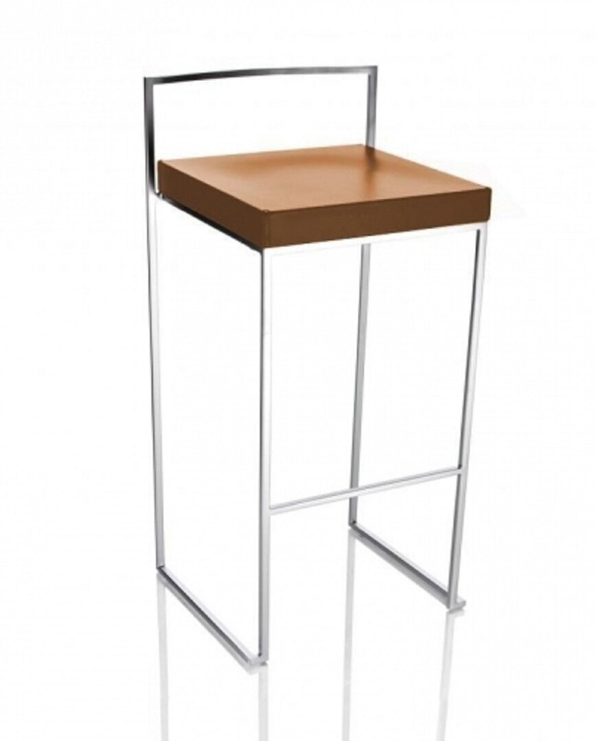 Lapalma Cubo 65 Hocker - Holz Weiß Lackiert - Matt Verchromt Buche Gebleicht
