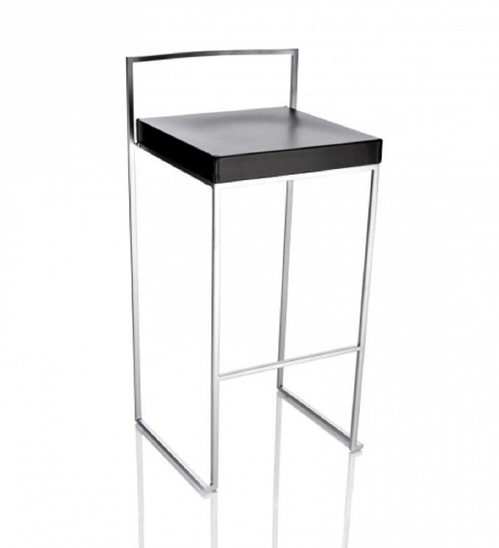 Lapalma Cubo 65 Hocker - Holz Weiß Lackiert - Matt Verchromt Holz Schwarz Lackiert
