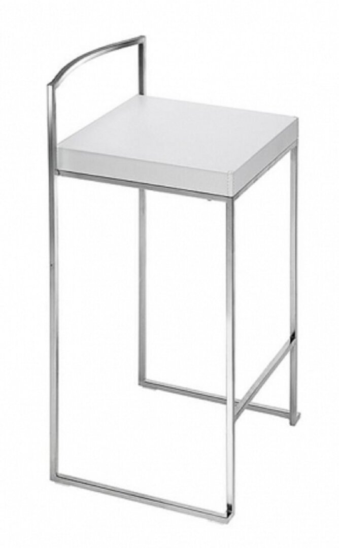Lapalma Cubo 65 Hocker - Holz Weiß Lackiert - Matt Verchromt Holz Weiss Lackiert
