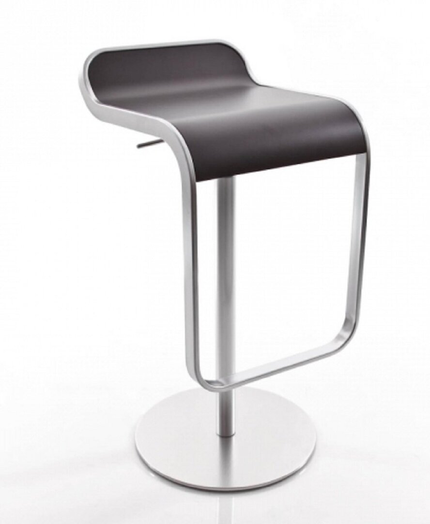 Lapalma Lem 66-79 Hocker / Barhocker - Matt Verchromt Laminat Fenix 09 Schwarz