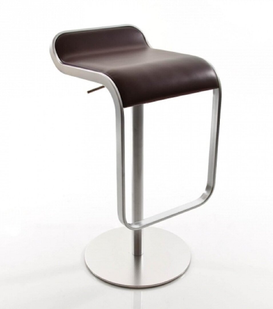 Lapalma Lem 66-79 Hocker / Barhocker - Matt Verchromt Softleder 9030 Dunkelbraun