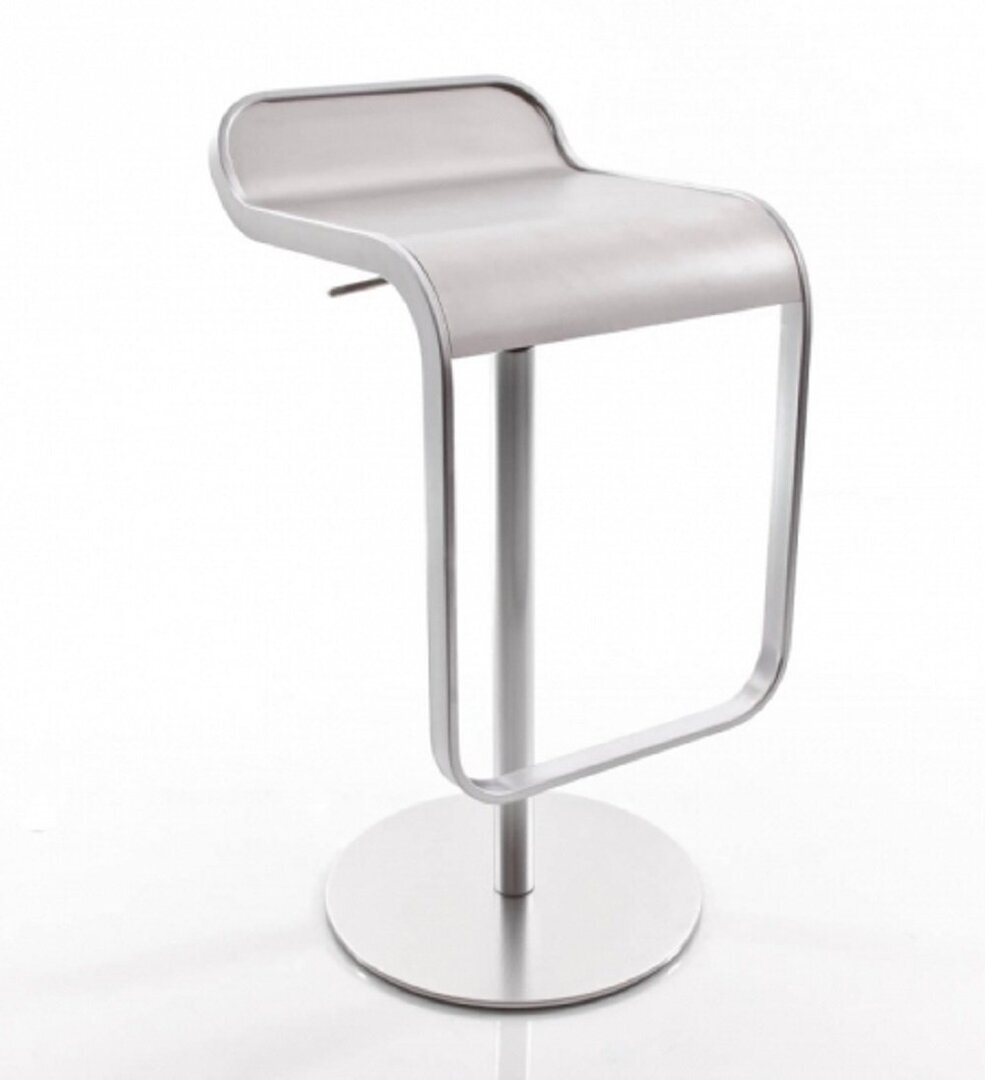 Lapalma Lem 66-79 Hocker / Barhocker - Matt Verchromt Softleder 9022 Grau