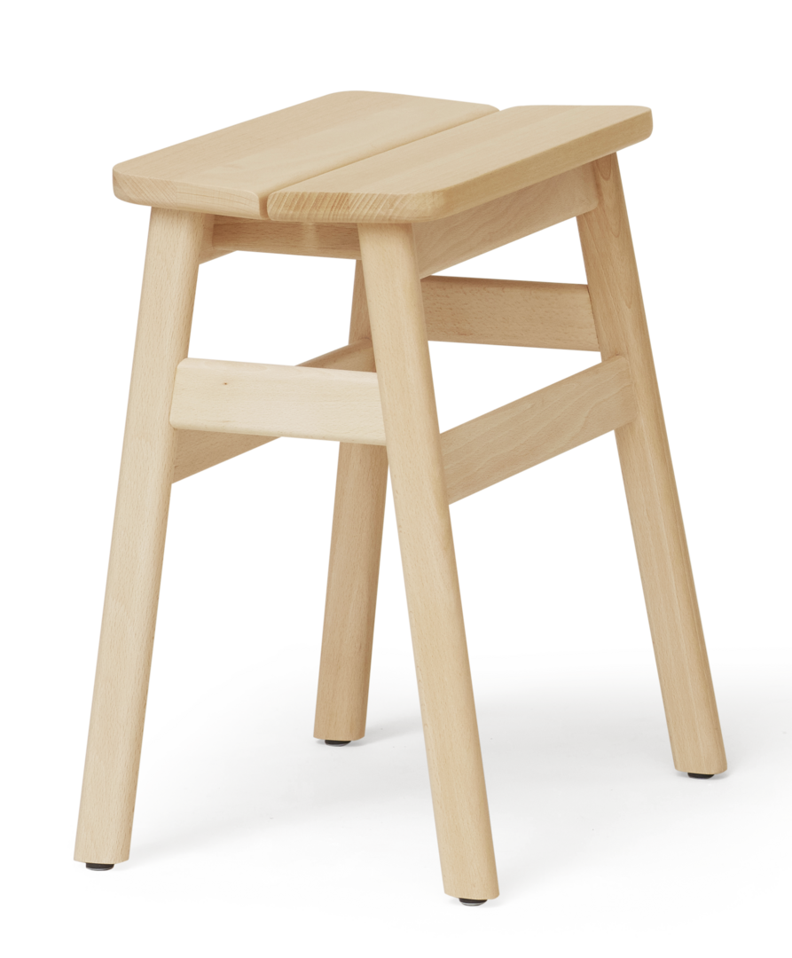 Form & Refine Angle Standard Hocker 45cm - Buche Natur Matt Lackiert