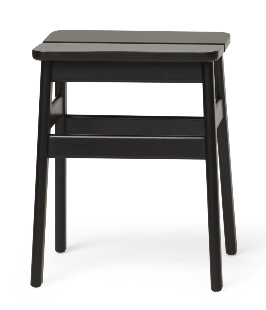 Form & Refine Angle Standard Hocker 45cm - Buche Schwarz Matt Lackiert