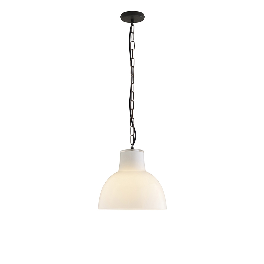 ORIGINAL BTC Glass York Pendant, Size 2 - Opal and Weathered Brass - Opal Glass