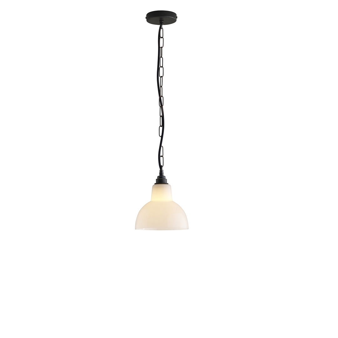 ORIGINAL BTC Glass York Pendant, Size 1 - Opal and Weathered Brass - Opal Glass