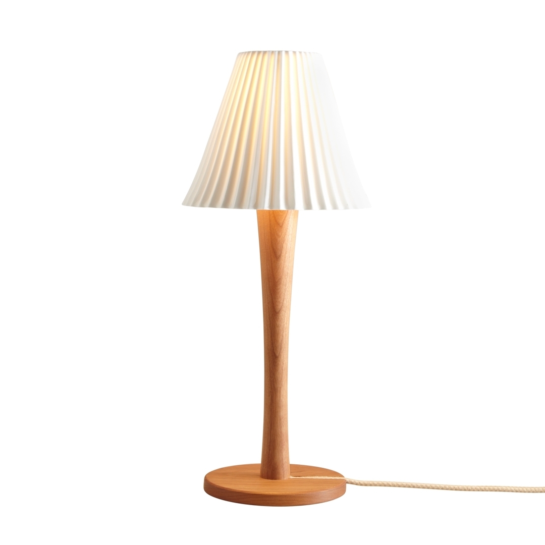 ORIGINAL BTC Cecil Table Light, Sand and Taupe Braided Cable - Stem Base - Natural white & cherry stem base