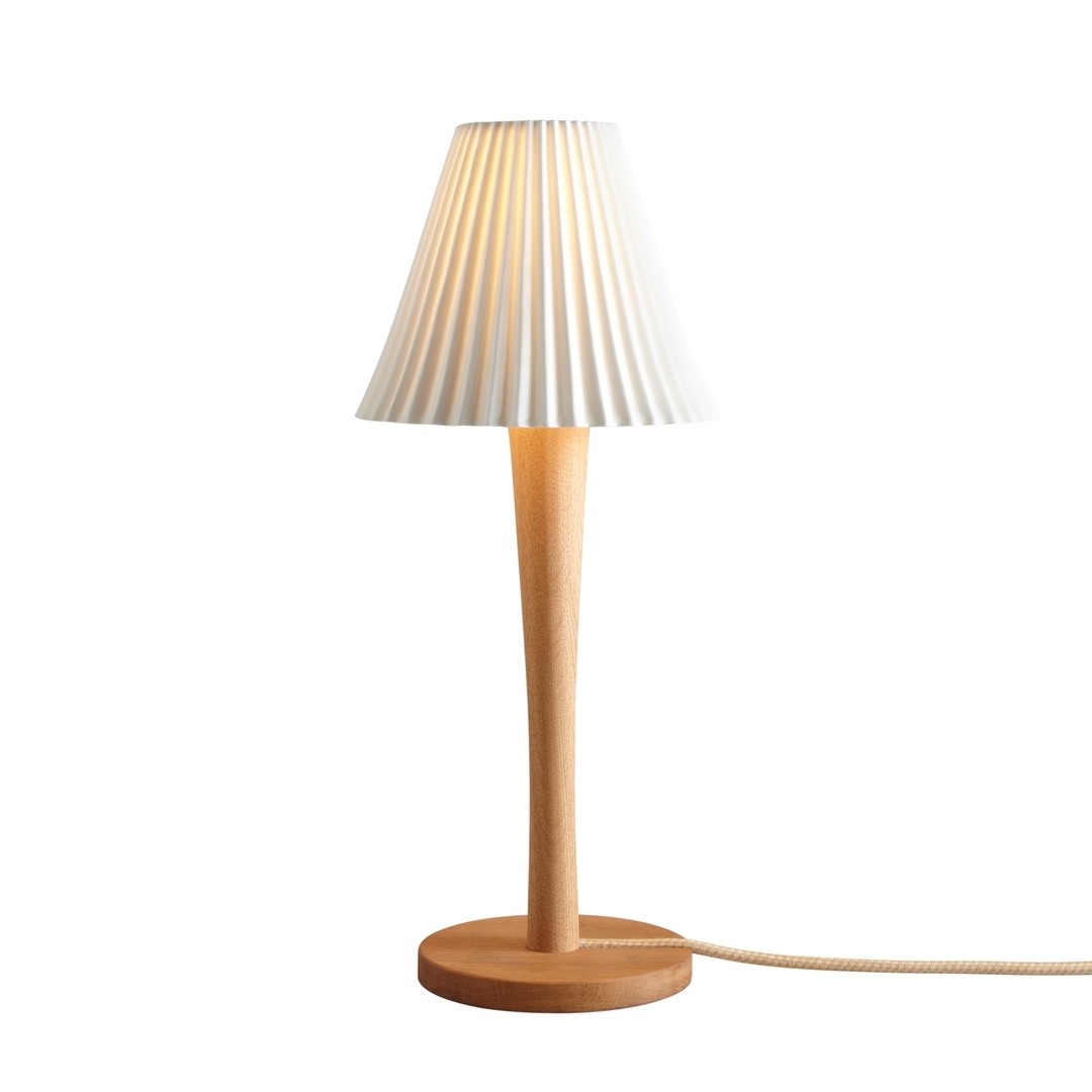 ORIGINAL BTC Cecil Table Light, Sand and Taupe Braided Cable - Stem Base - Natural white & oak stem base