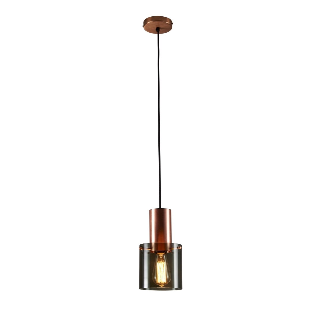 ORIGINAL BTC Walter Pendant, Size 1 -  Anthracite Glass & Copper