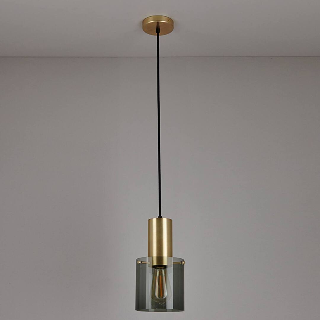 ORIGINAL BTC Walter Pendant, Size 1 - Anthracite Glass & brass