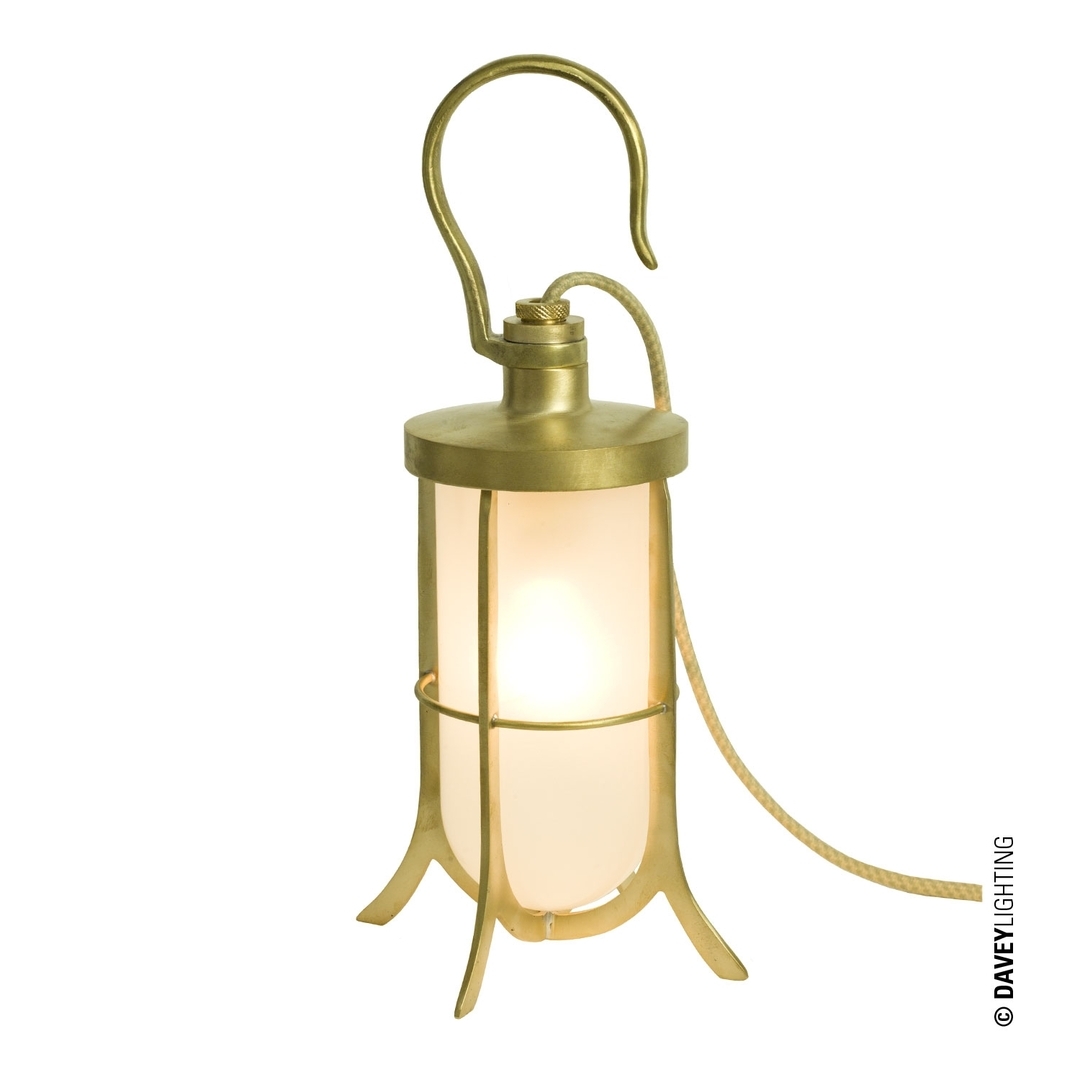 ORIGINAL BTC Ship's Hook Light - Frosted Glass, Polished Brass