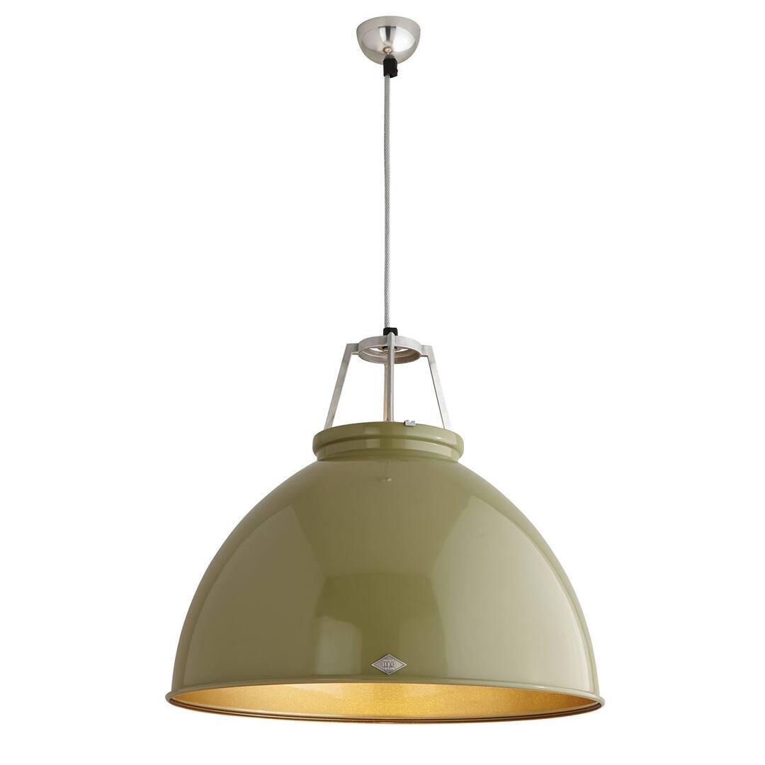 ORIGINAL BTC Titan Size 5 Pendant Light - Olive_Green_Bronze_Interior