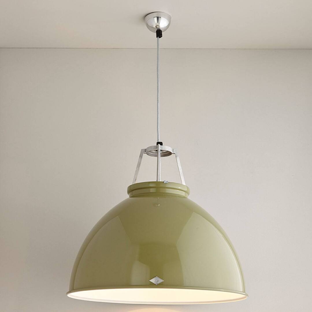 ORIGINAL BTC Titan Size 5 Pendant Light - Olive_Green_White_Interior