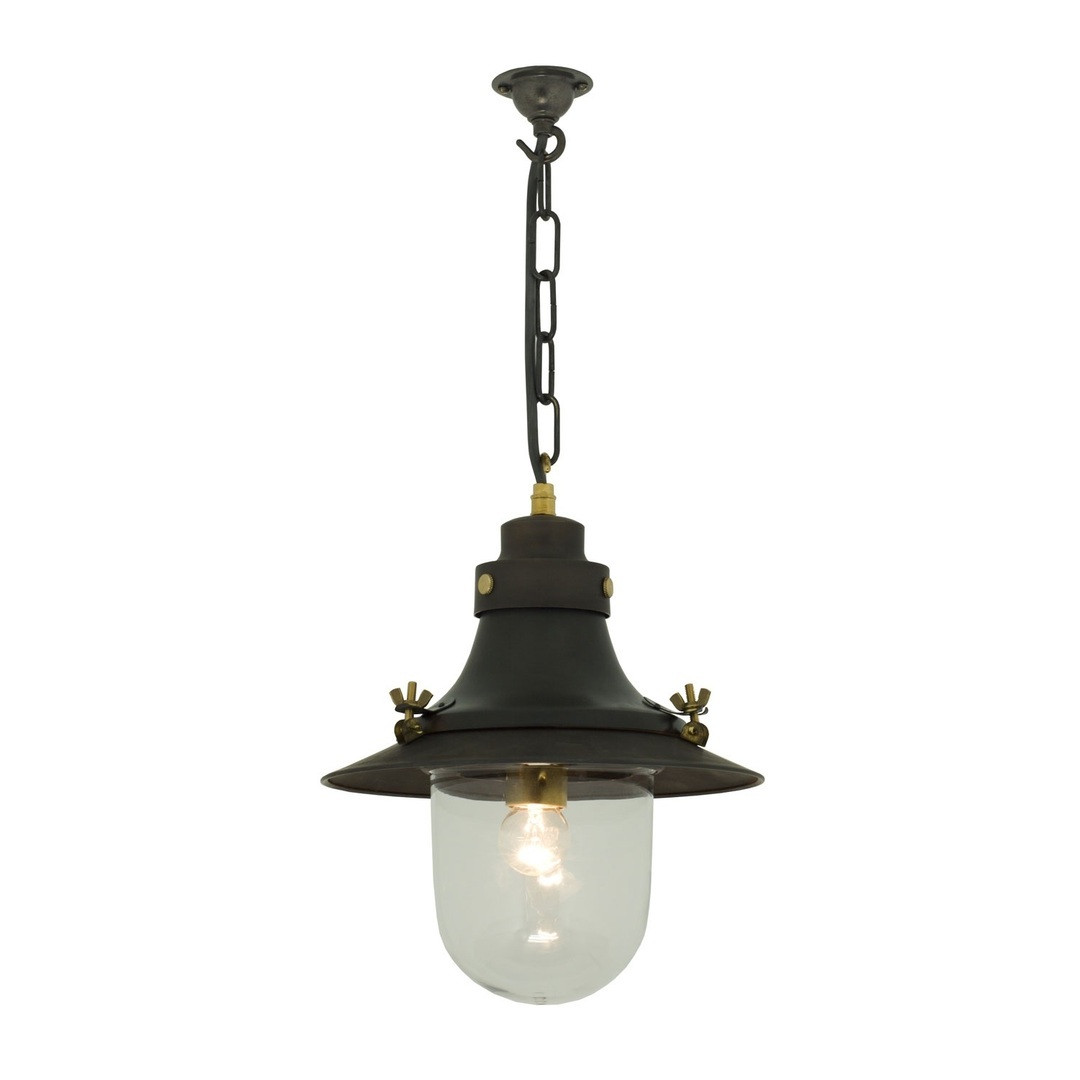 ORIGINAL BTC Ship's Small Decklight - Weathered Copper, Clear Glass