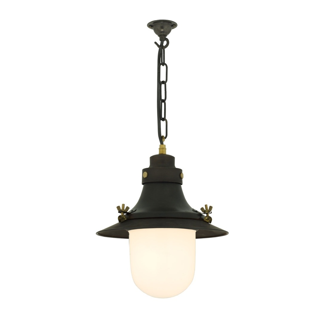 ORIGINAL BTC Ship's Small Decklight - Weathered Copper, Opal Glass