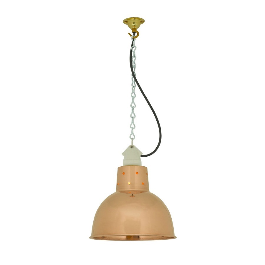 ORIGINAL BTC Spun Reflector with Suspension Lampholder - Polished Copper