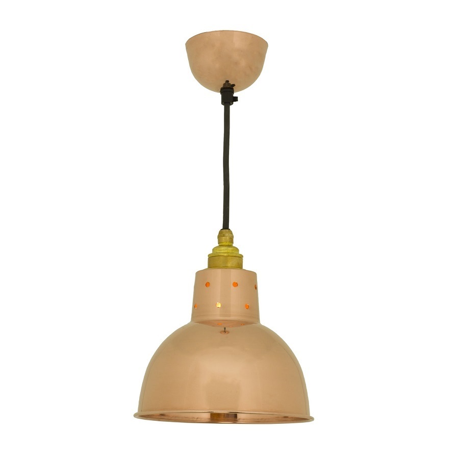 ORIGINAL BTC Spun Reflector with Cord Grip Lampholder - Polished Copper