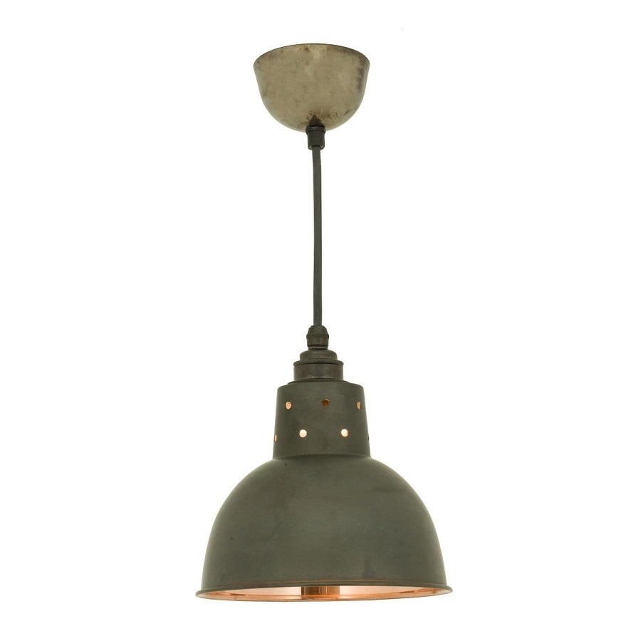 ORIGINAL BTC Spun Reflector with Cord Grip Lampholder - Weathered Copper/Polished Copper