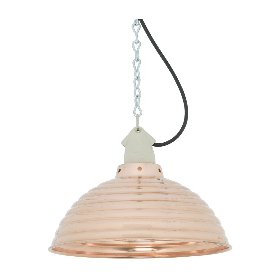 ORIGINAL BTC Spun Ripple with Suspension Lampholder - Polished Copper