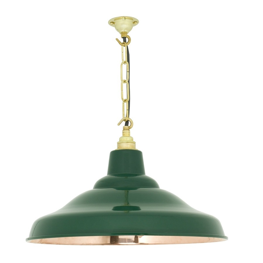ORIGINAL BTC School Light - Green, Polished Copper Interior