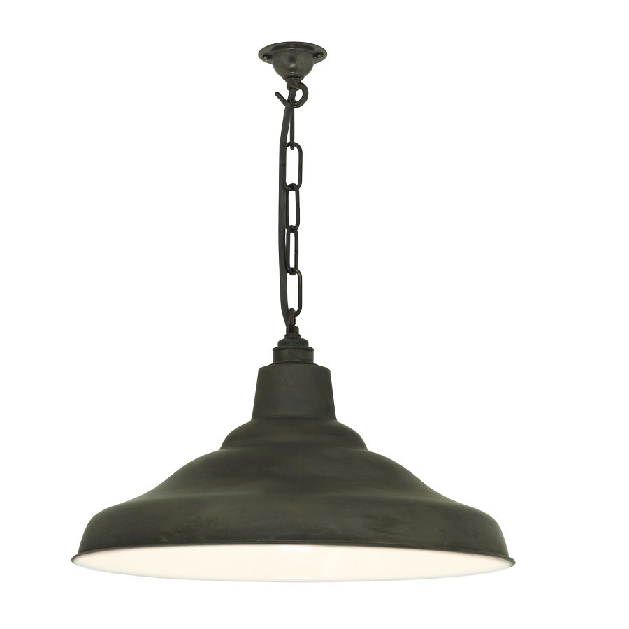 ORIGINAL BTC School Light - Weathered Copper, White Interior