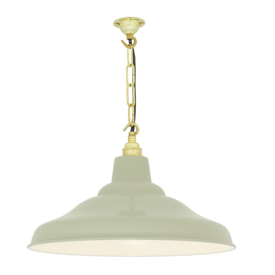 ORIGINAL BTC School Light - Putty Grey, White Interior