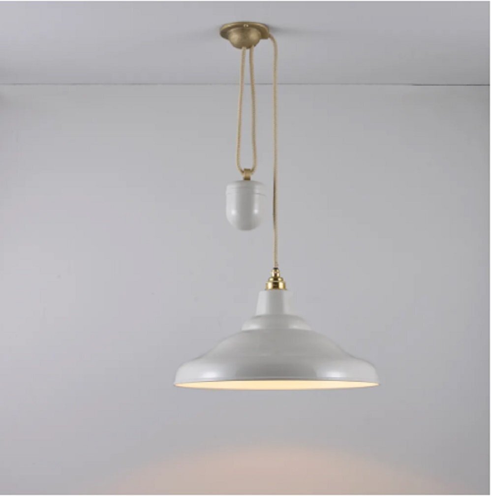 ORIGINAL BTC Rise & Fall School Light - Painted Putty Grey