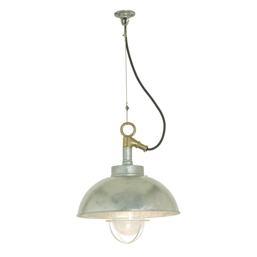 ORIGINAL BTC Shipyard Pendant Light - Galvanised, Clear Glass