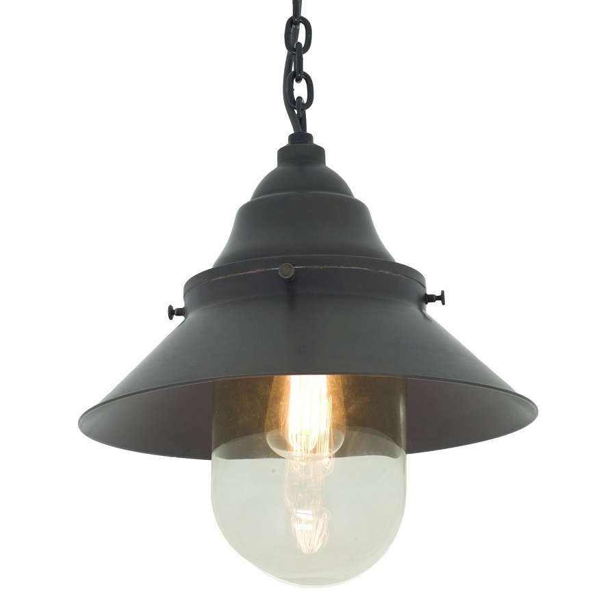 ORIGINAL BTC Ship's Large Deck Light,Weathered Brass - Clear Glass