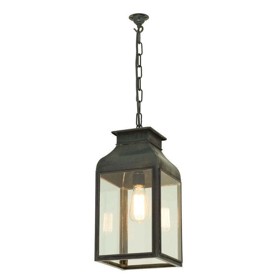 ORIGINAL BTC Pendant Lantern, Weathered Brass, Clear Glass