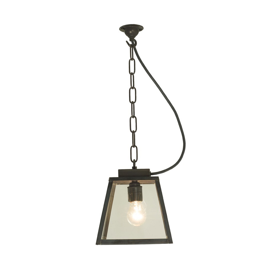 ORIGINAL BTC Quad Pendant Light, Weathered Brass, Clear, Closed Top - Small