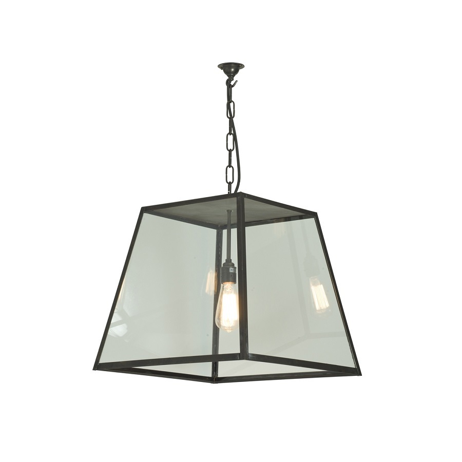 ORIGINAL BTC Quad Pendant Light, Weathered Brass, Clear, Closed Top - Large