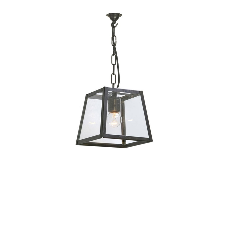 ORIGINAL BTC Quad Pendant Internally Glazed, Small, Clear - Weathered Brass