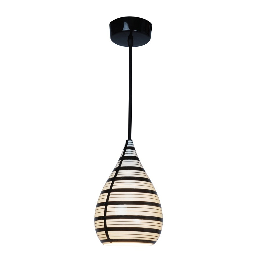 ORIGINAL BTC Circle Line Drop Pendant Light - Natural white & black
