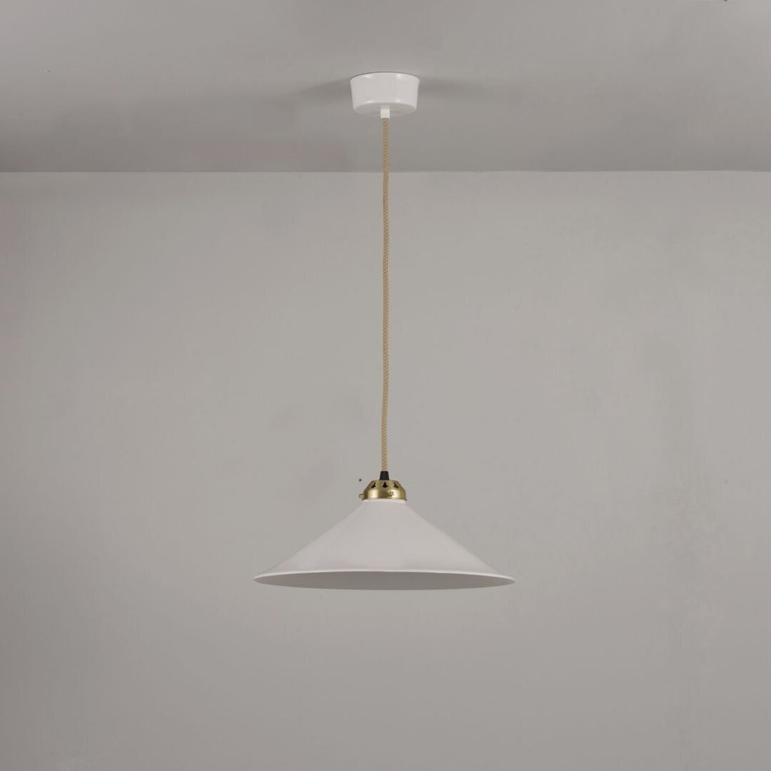 ORIGINAL BTC Cobb Large Plain Pendant Light - Pendelleuchte - Naturfarben mit Satinmessing